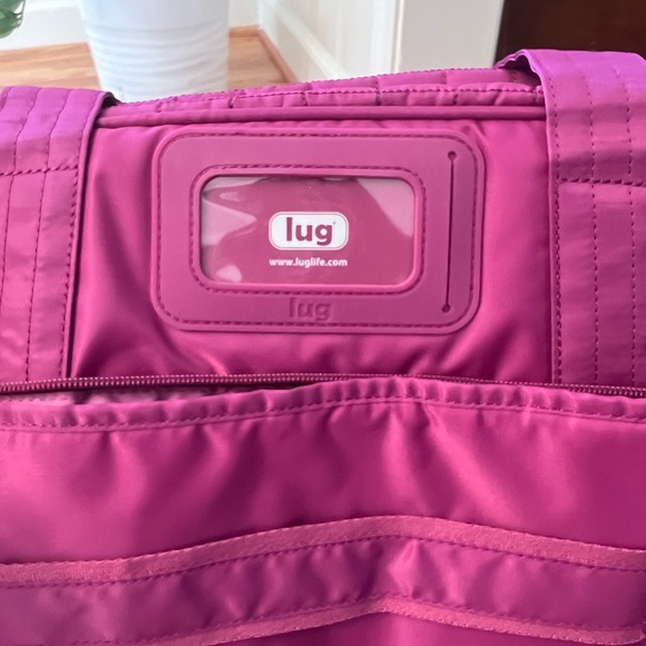 Lug Puddle Jumper Tote Bag Purple Pink Large Quilted Overnight Gym Bag - Picture 9 of 13